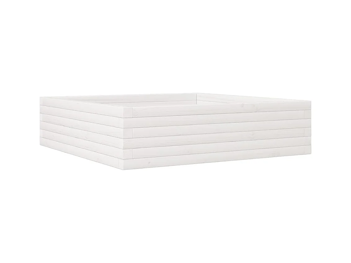 Jardinière bac lit surélevé bois blanche 90 x 90 x 23 cm 02_0038045