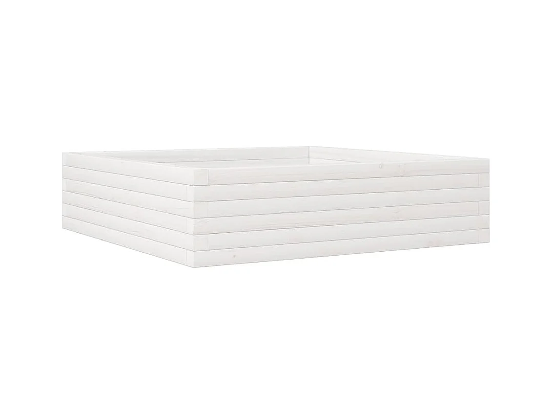 Jardinière bac lit surélevé bois blanche 90 x 90 x 23 cm 02_0038045