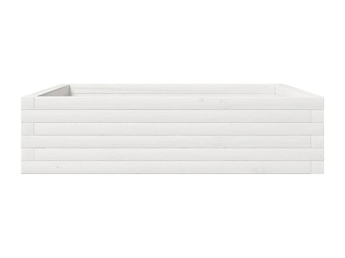 Macetero bancal elevado plantas flores terraza jardín 90 x 90 x 23 cm madera maciza de pino blanco 02_0038045