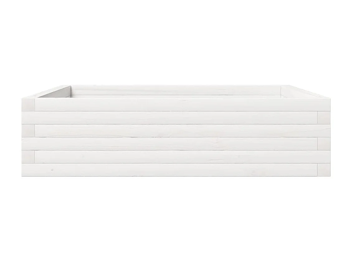 Macetero bancal elevado plantas flores terraza jardín 90 x 90 x 23 cm madera maciza de pino blanco 02_0038045