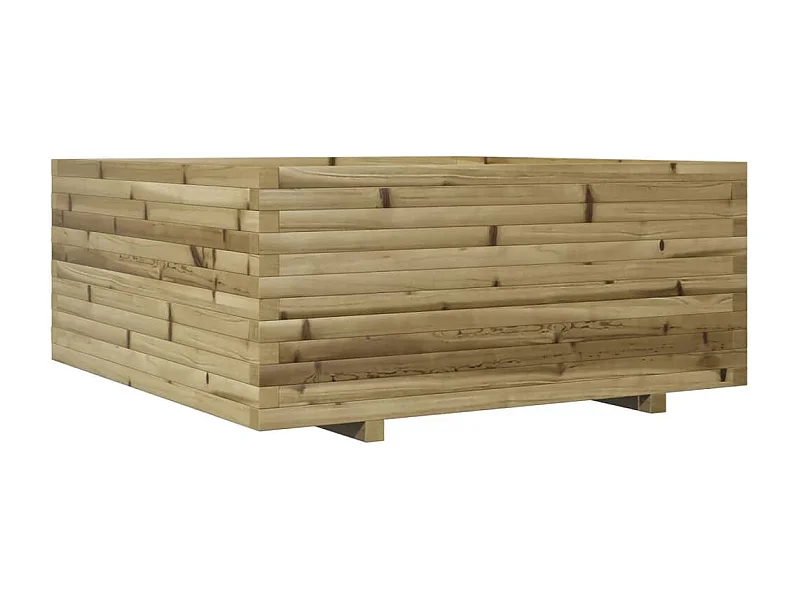 Jardinière bac lit surélevé bois marron 110 x 110 x 49.5 cm 02_0037319