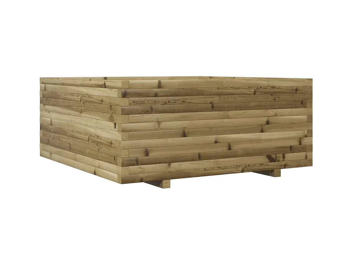 Jardinière bac lit surélevé bois marron 110 x 110 x 49.5 cm 02_0037319
