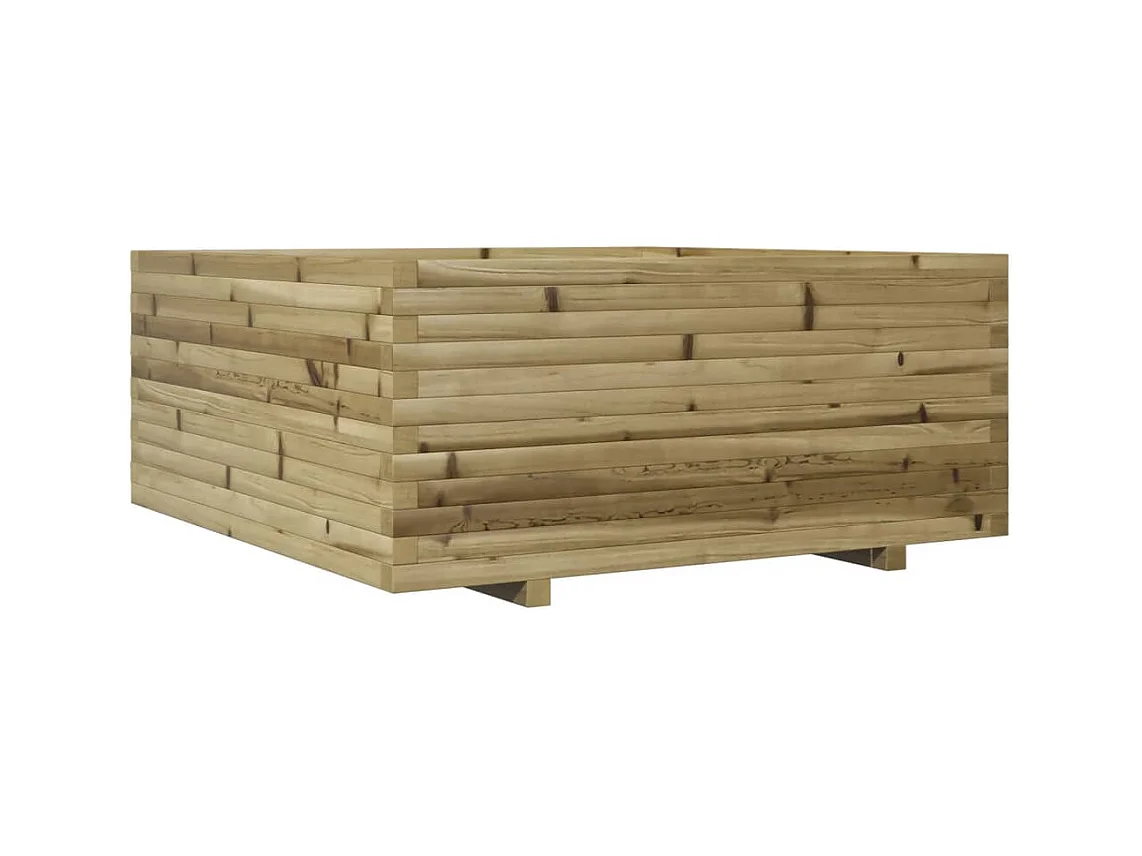 Jardinière bac lit surélevé bois marron 110 x 110 x 49.5 cm 02_0037319
