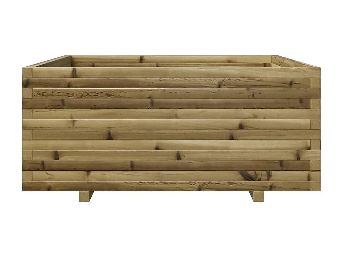 Vassoio per fioriera aiuola rialzata piante fiori terrazza giardino 110 x 110 x 49,5 cm legno di pino impregnato marrone 02_0037319