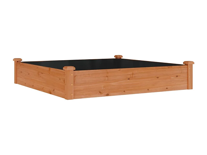Jardinière bac lit surélevé bois marron 120 x 120 x 25 cm 02_0039832
