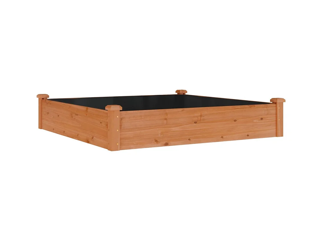 Jardinière bac lit surélevé bois marron 120 x 120 x 25 cm 02_0039832