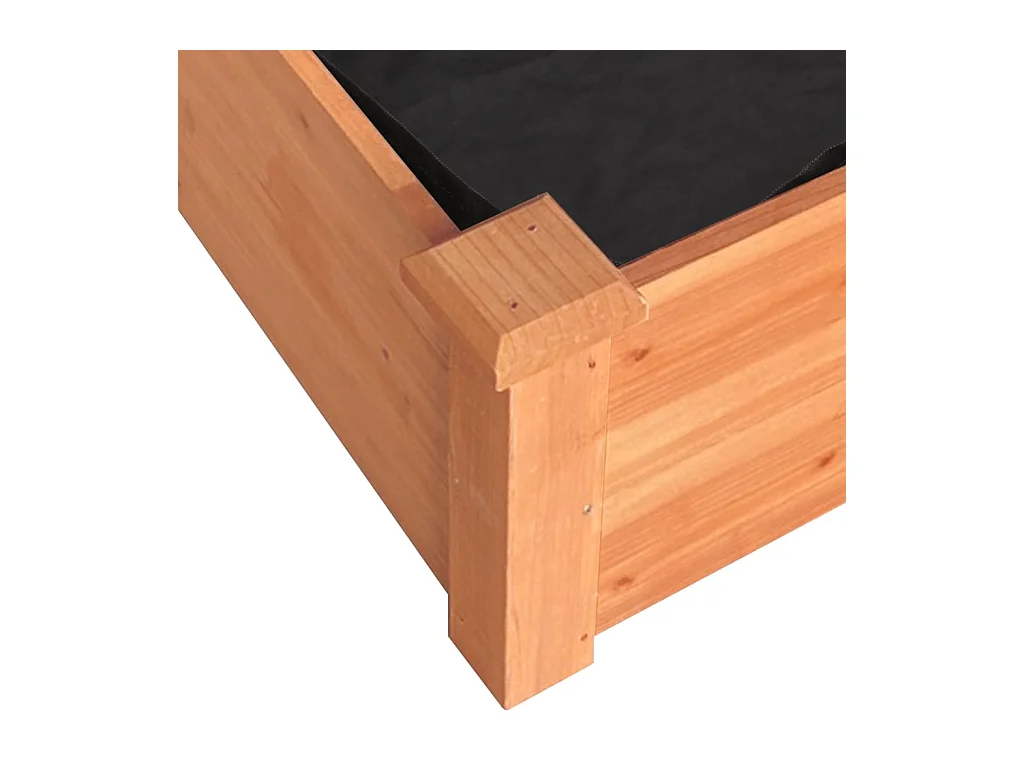 Jardinière bac lit surélevé bois marron 120 x 120 x 25 cm 02_0039832
