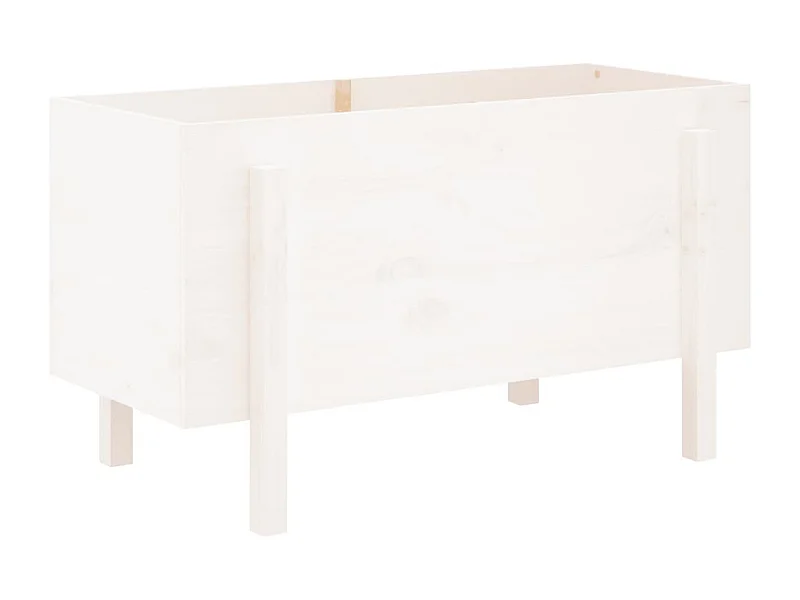 Vassoio per fioriera aiuola rialzata piante fiori terrazza giardino giardino 101 x 50 x 57 cm legno di pino massiccio bianco 02_0039313