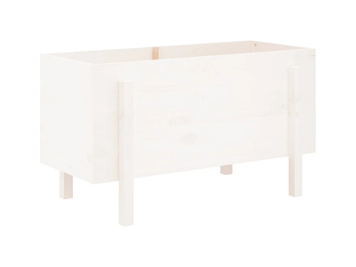 Jardinière bac lit surélevé bois blanche 101 x 50 x 57 cm 02_0039313