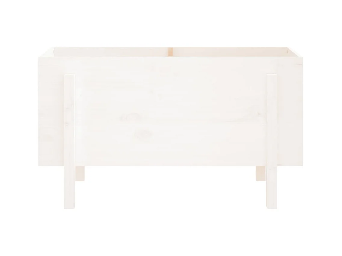 Jardinière bac lit surélevé bois blanche 101 x 50 x 57 cm 02_0039313