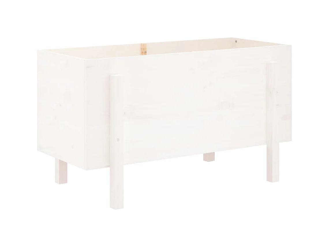 Jardinière bac lit surélevé bois blanche 101 x 50 x 57 cm 02_0039313