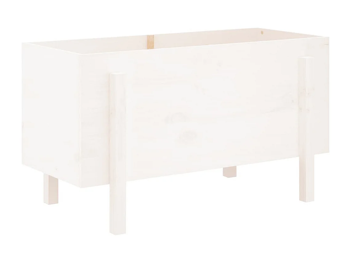 Jardinière bac lit surélevé bois blanche 101 x 50 x 57 cm 02_0039313