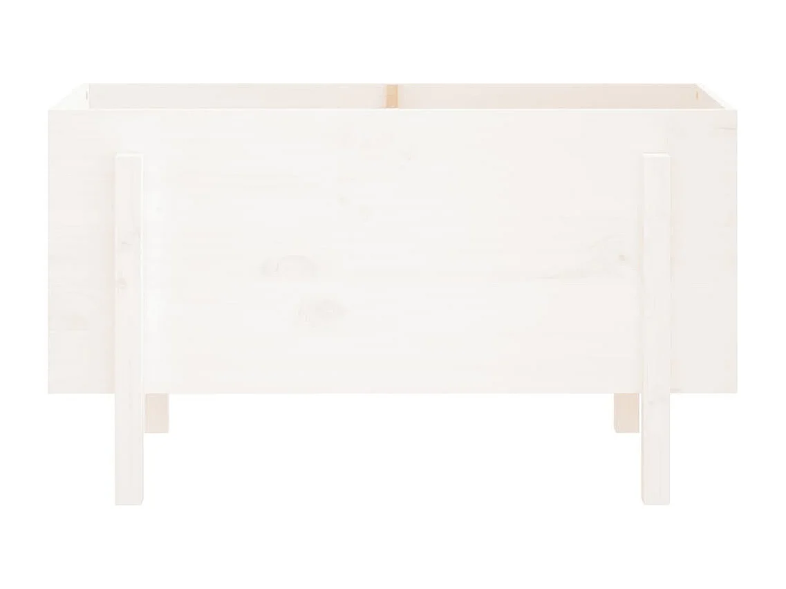 Jardinière bac lit surélevé bois blanche 101 x 50 x 57 cm 02_0039313