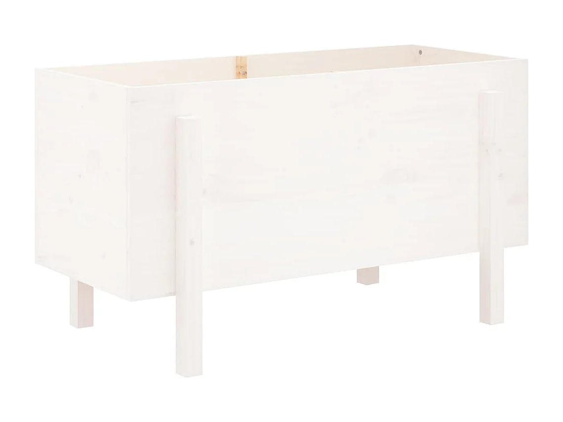 Jardinière bac lit surélevé bois blanche 101 x 50 x 57 cm 02_0039313
