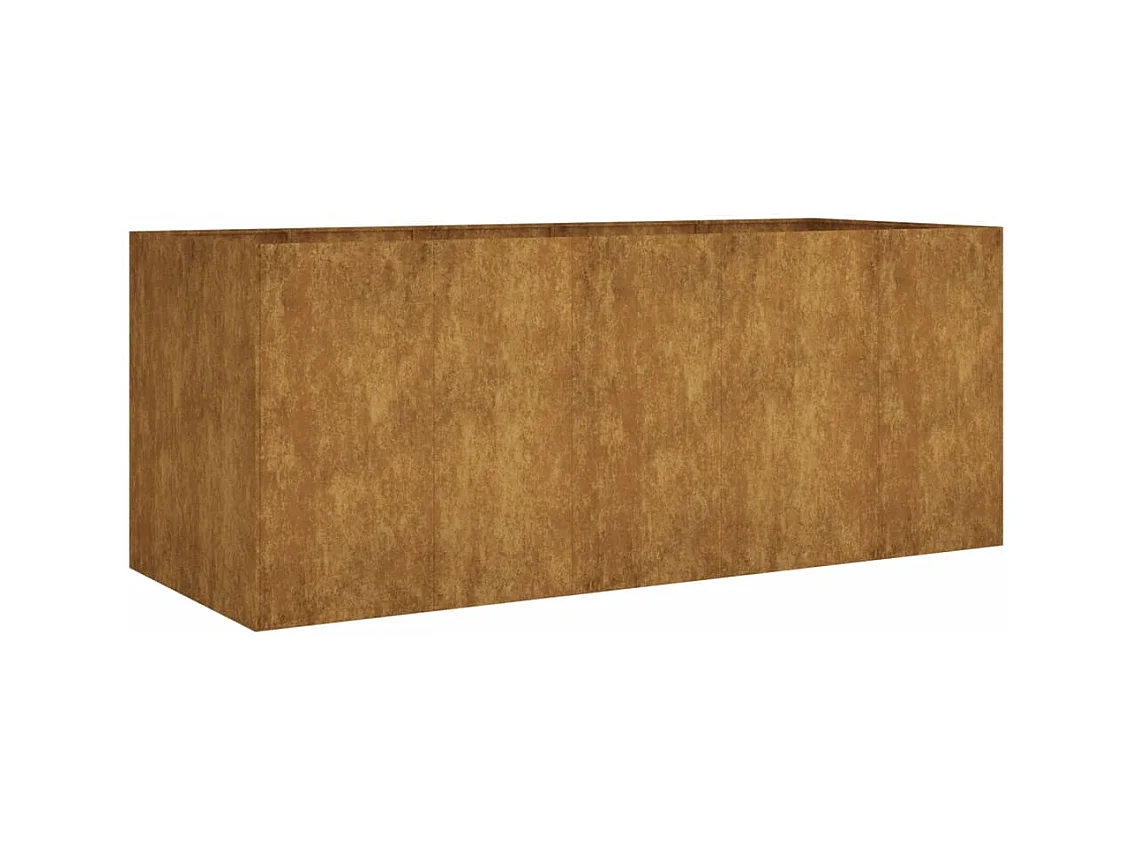 Bandeja para plantador de plantas com canteiro elevado flores terraço jardim jardim 200 x 80 x 80 cm aço corten marrom 02_0039406