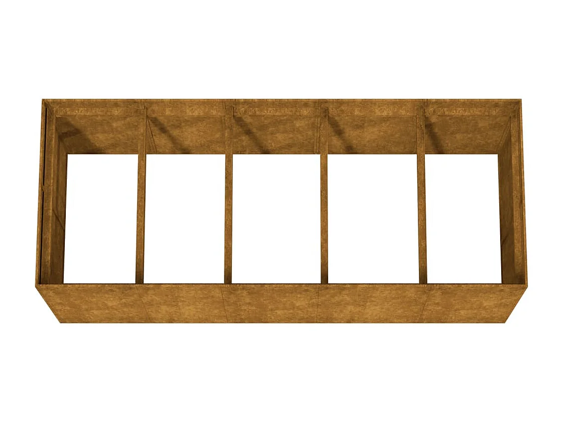 Macetero bancal elevado plantas flores terraza jardín jardín 200 x 80 x 80 cm acero corten marrón 02_0039406