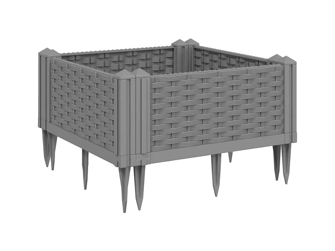 Jardinière bac lit surélevé grise 42 x 5 x 42 cm 02_0038209