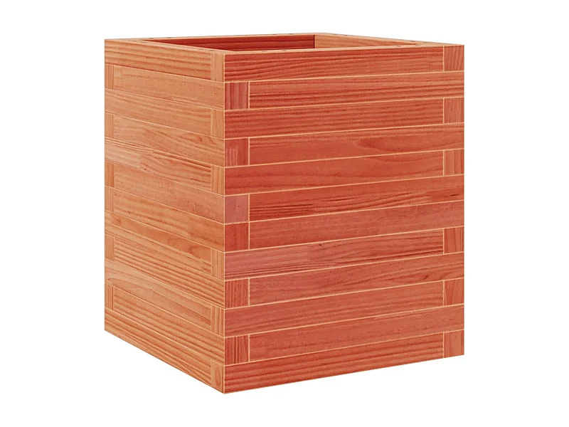 Vassoio per fioriera aiuola rialzata piante fiori terrazzo giardino cera 40 x 40 x 46 cm legno massello di pino marrone 02_0038454