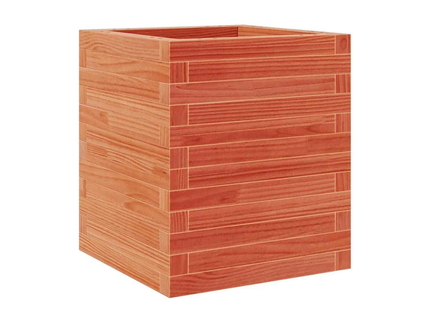 Bandeja para plantador, canteiro elevado, flores, terraço, jardim, cera 40 x 40 x 46 cm, madeira maciça de pinho marrom 02_0038454