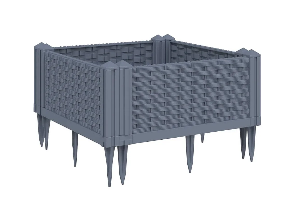 Jardinière bac lit surélevé grise 42 x 5 x 42 cm 02_0038198