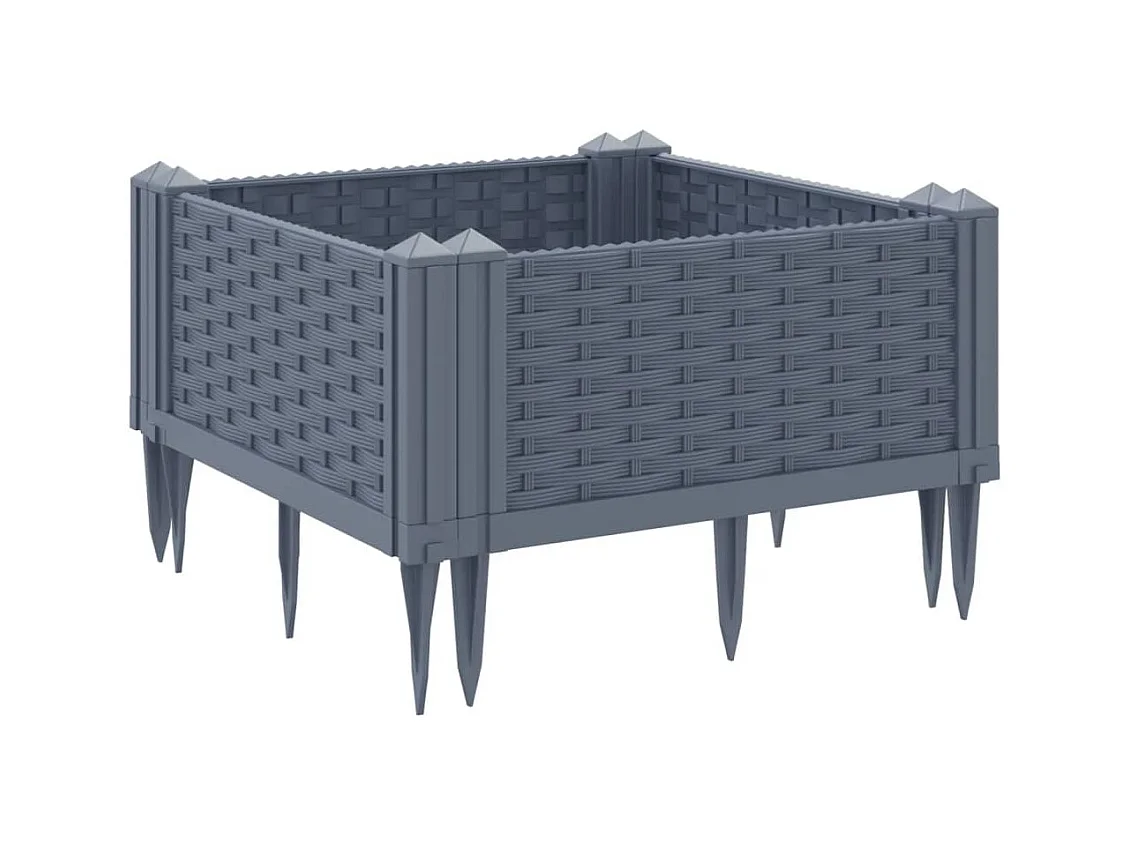 Jardinière bac lit surélevé grise 42 x 5 x 42 cm 02_0038198