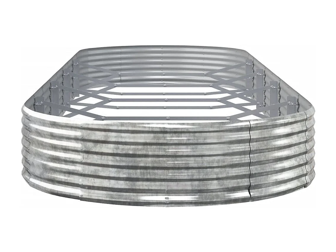 Bandeja para plantador, canteiro elevado, plantas, flores, terraço, jardim, prata, aço revestido em pó, prata 02_0039722