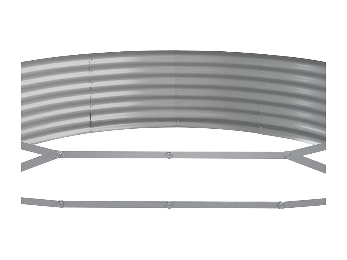 Bandeja para plantador, canteiro elevado, plantas, flores, terraço, jardim, prata, aço revestido em pó, prata 02_0039722