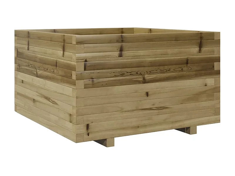 Jardinière bac lit surélevé bois marron 80 x 80 x 49.5 cm 02_0037918