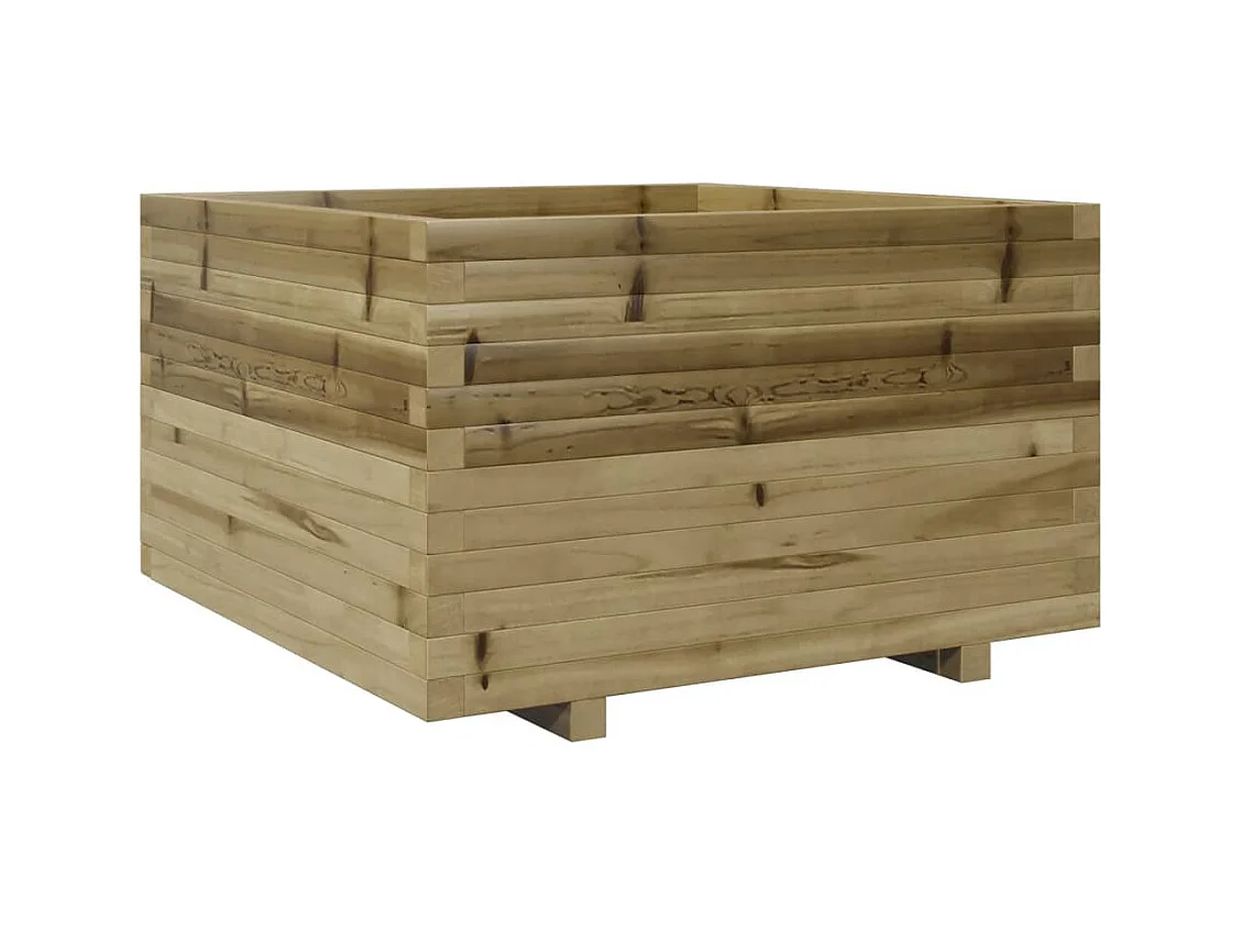 Vassoio per fioriera aiuola rialzata piante fiori terrazza giardino 80 x 80 x 49,5 cm legno di pino impregnato marrone 02_0037918