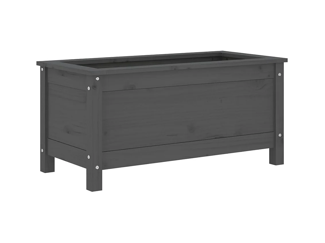 Vassoio per fioriera aiuola rialzata piante fiori terrazza giardino 82,5 x 40 x 39 cm legno massello di pino grigio 02_0037933