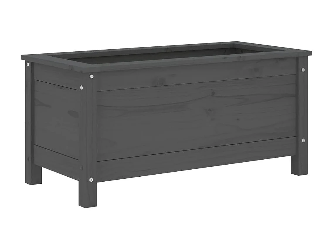 Vassoio per fioriera aiuola rialzata piante fiori terrazza giardino 82,5 x 40 x 39 cm legno massello di pino grigio 02_0037933
