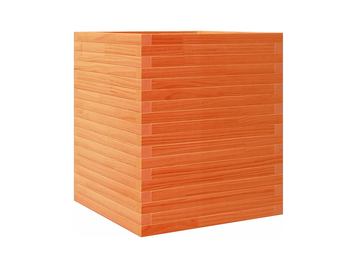 Macetero bancal elevado plantas flores terraza jardín cera 60 x 60 x 68,5 cm madera maciza de pino marrón 02_0038476