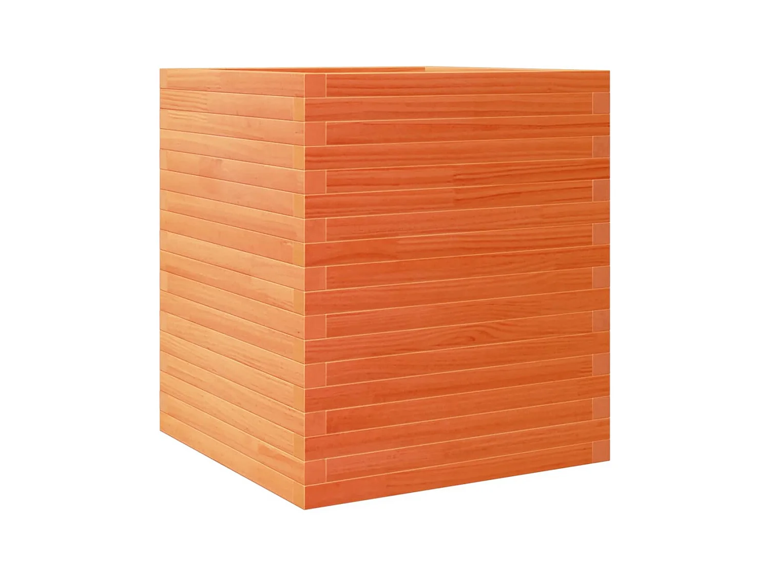 Macetero bancal elevado plantas flores terraza jardín cera 60 x 60 x 68,5 cm madera maciza de pino marrón 02_0038476