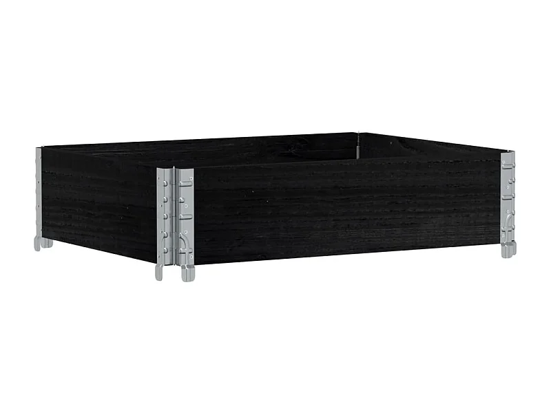 Bandeja para plantador de plantas com canteiro elevado flores terraço jardim 80 x 60 cm madeira maciça de pinho preto 02_0037885