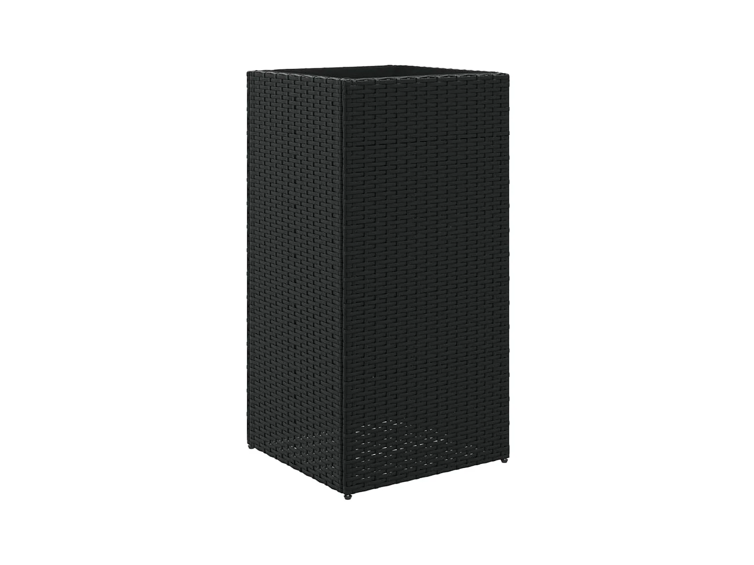 Fioriera rialzata per giardino e terrazza 40 x 40 x 80 cm in resina intrecciata nera 02_0037588