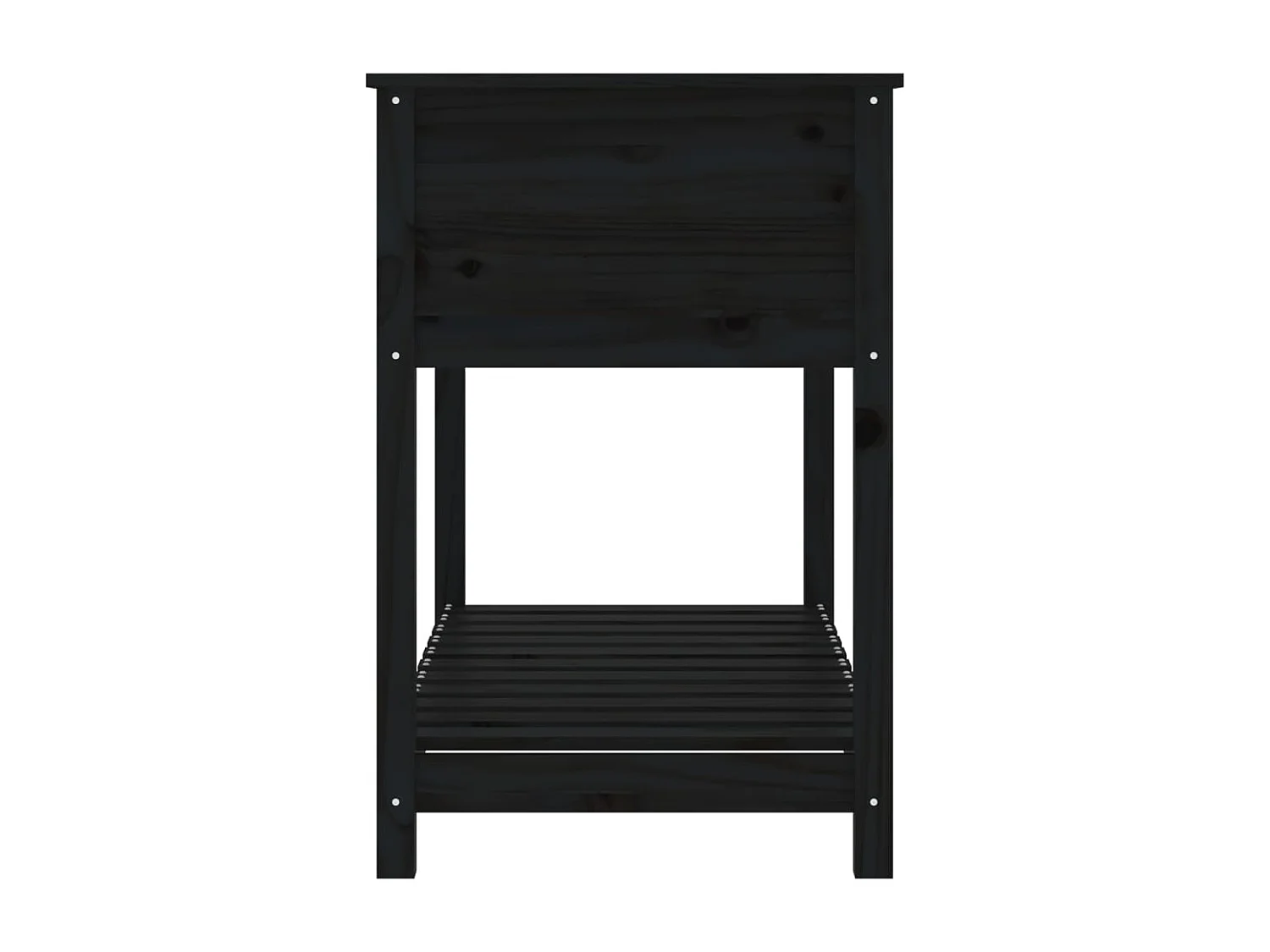 Vassoio per fioriera aiuola rialzata piante fiori terrazza giardino con ripiano 111,5 x 54 x 81 cm legno massello di pino nero 02_0038388