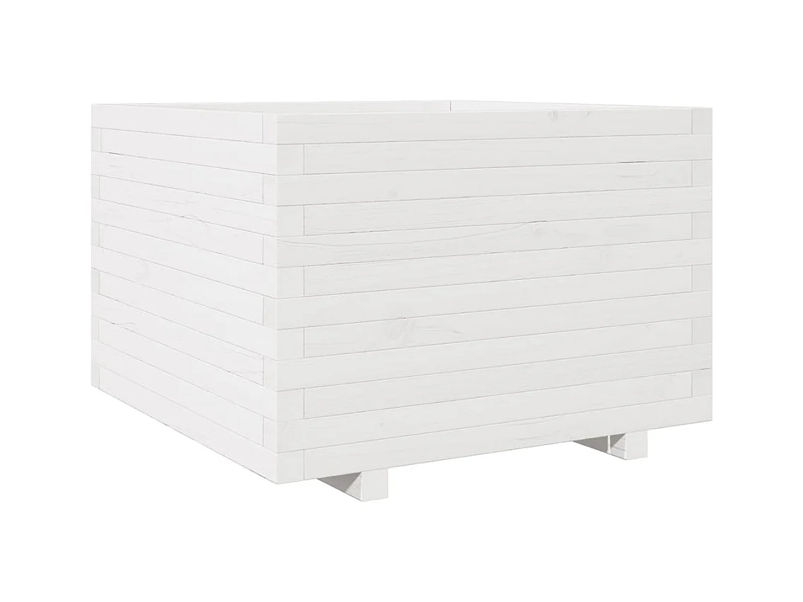 Jardinière bac lit surélevé bois blanche 70 x 70 x 49.5 cm 02_0037825