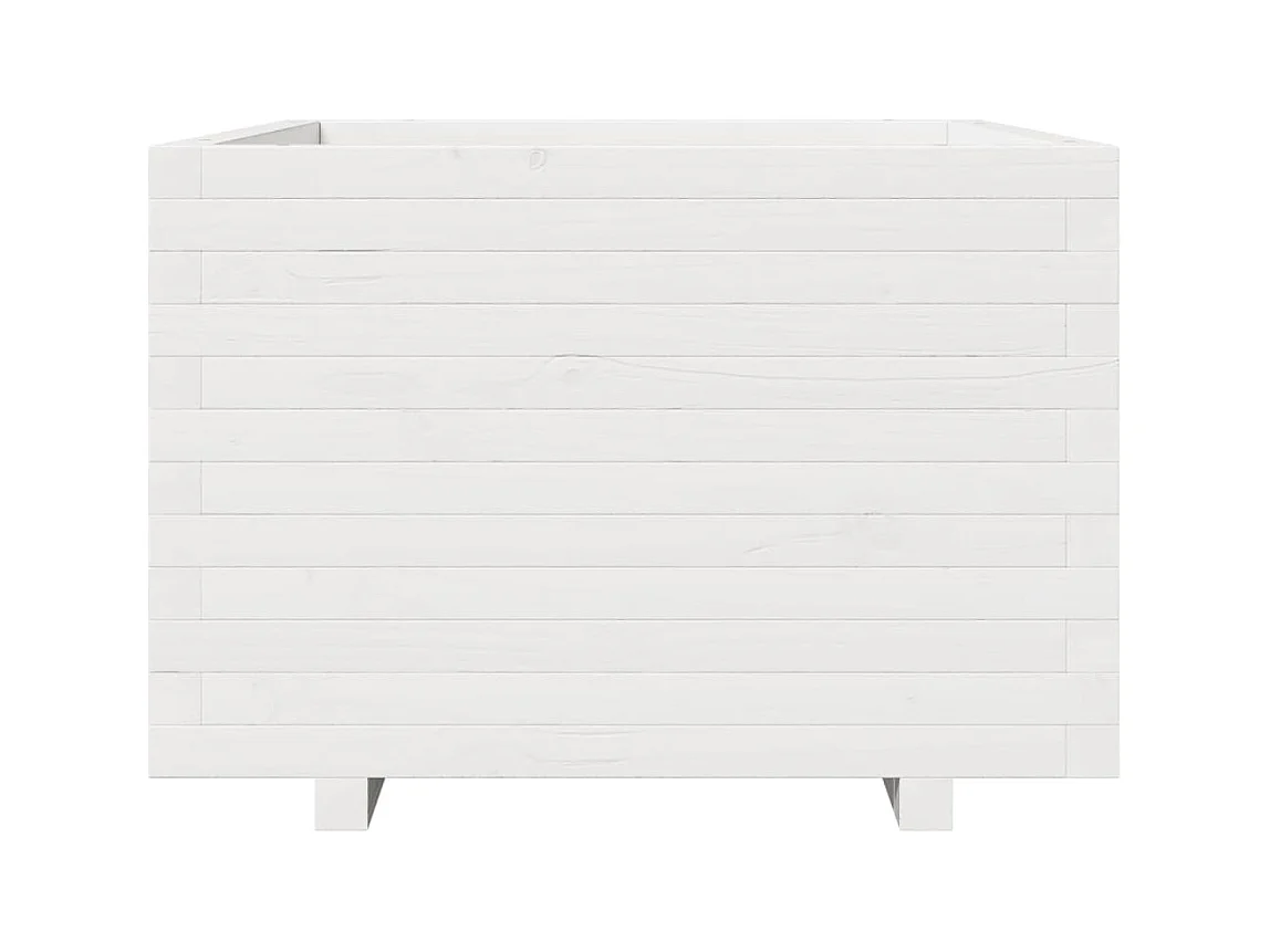 Jardinière bac lit surélevé bois blanche 70 x 70 x 49.5 cm 02_0037825