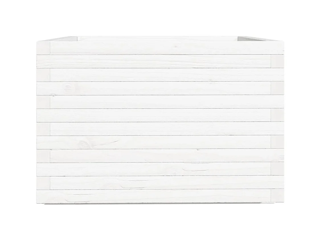 Jardinière bac lit surélevé bois blanche 70 x 70 x 49.5 cm 02_0037825