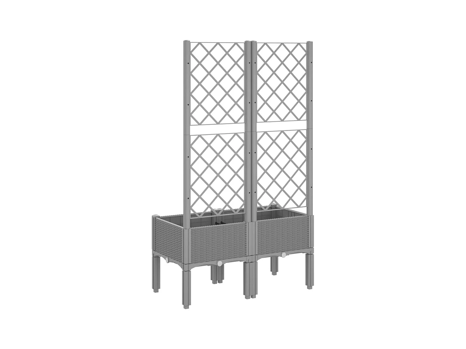 Jardinière bac lit surélevé grise 80 x 40 x 142 cm 02_0038362