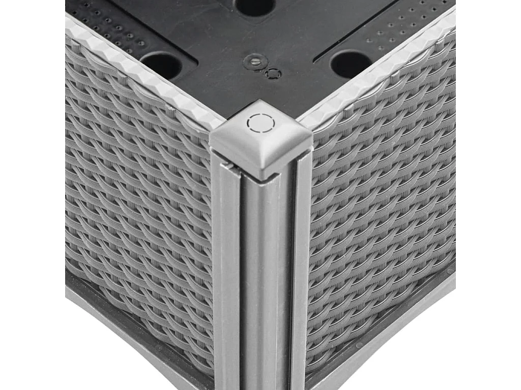 Vassoio per fioriera aiuola rialzata piante fiori terrazza giardino con traliccio leggero 80 x 40 x 142 cm PP grigio 02_0038362