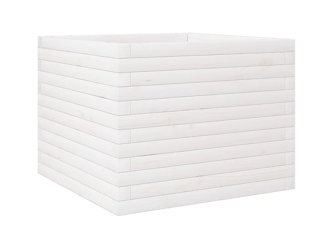 Jardinière bac lit surélevé bois blanche 60 x 60 x 46 cm 02_0037713