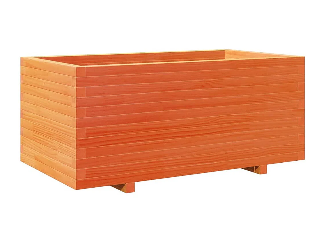 Macetero bancal elevado plantas flores terraza jardín cera 110 x 60 x 49,5 cm madera maciza de pino marrón 02_0038442