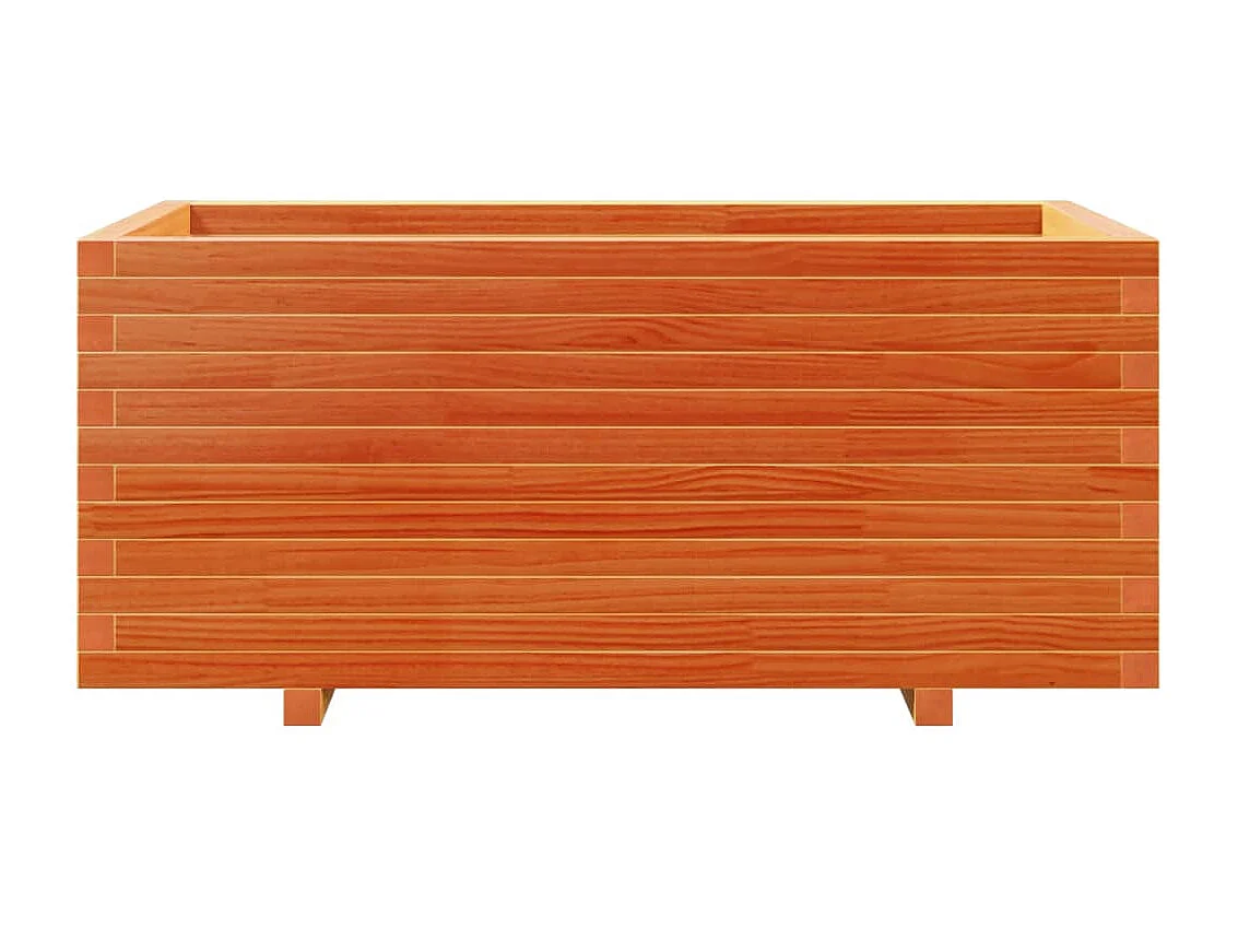 Macetero bancal elevado plantas flores terraza jardín cera 110 x 60 x 49,5 cm madera maciza de pino marrón 02_0038442