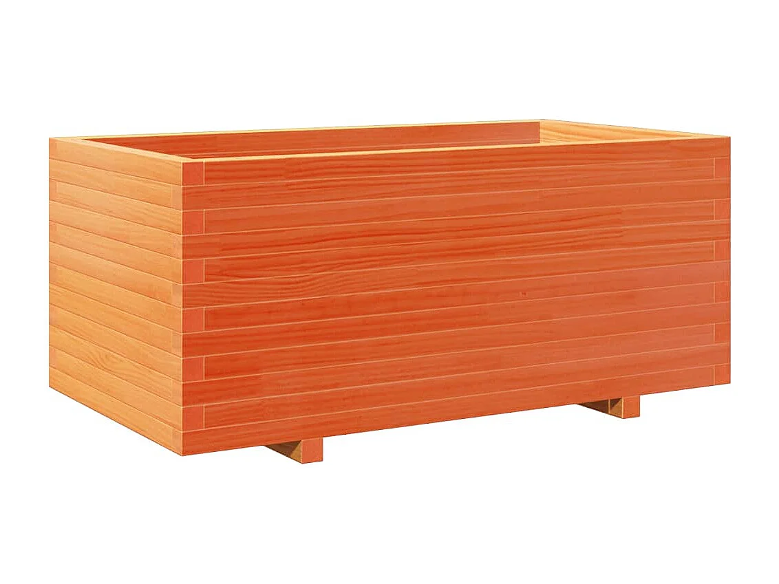 Macetero bancal elevado plantas flores terraza jardín cera 110 x 60 x 49,5 cm madera maciza de pino marrón 02_0038442