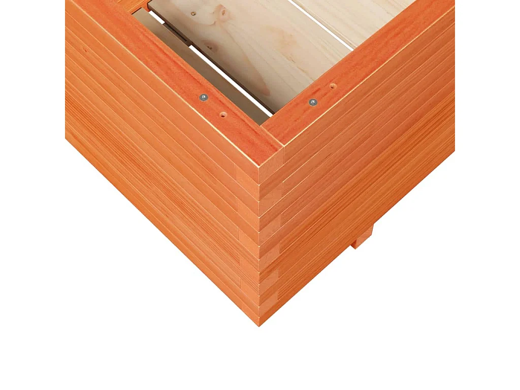 Macetero bancal elevado plantas flores terraza jardín cera 110 x 60 x 49,5 cm madera maciza de pino marrón 02_0038442