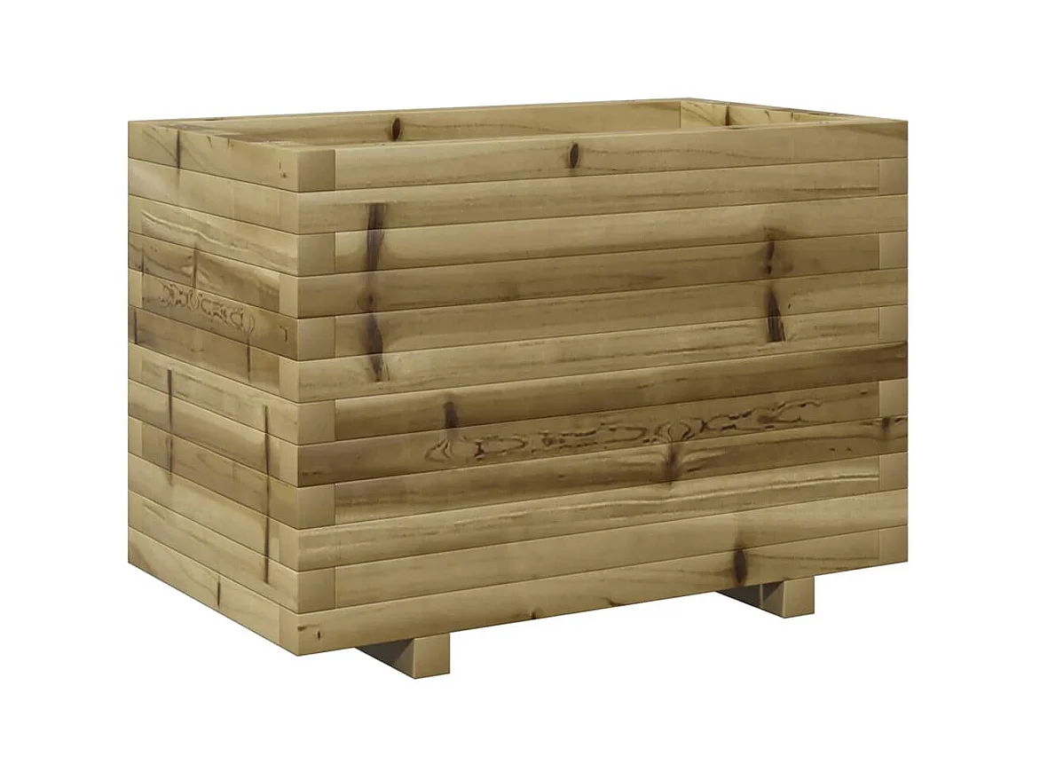 Macetero bancal elevado plantas flores terraza jardín 70 x 40 x 49,5 cm madera de pino impregnada marrón 02_0037786