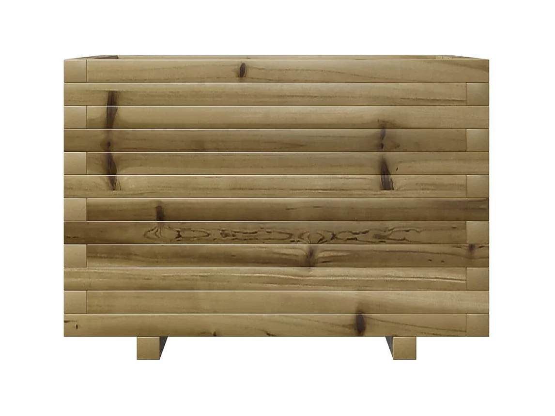 Macetero bancal elevado plantas flores terraza jardín 70 x 40 x 49,5 cm madera de pino impregnada marrón 02_0037786