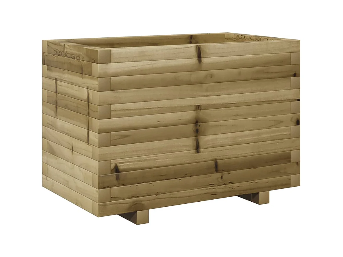 Macetero bancal elevado plantas flores terraza jardín 70 x 40 x 49,5 cm madera de pino impregnada marrón 02_0037786