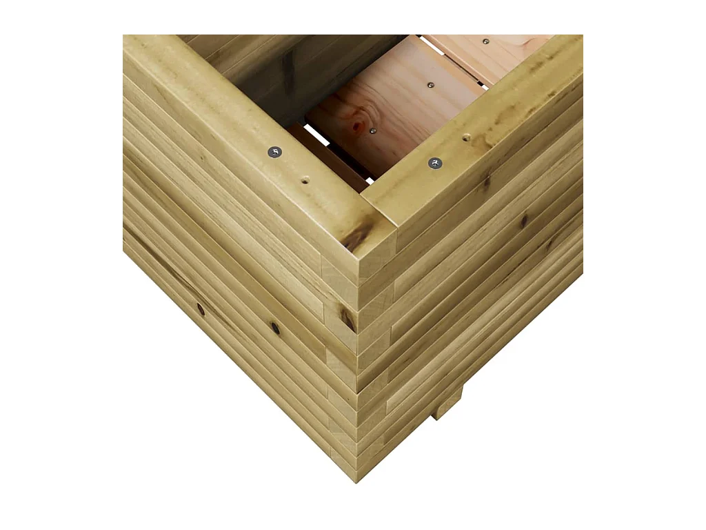 Macetero bancal elevado plantas flores terraza jardín 70 x 40 x 49,5 cm madera de pino impregnada marrón 02_0037786
